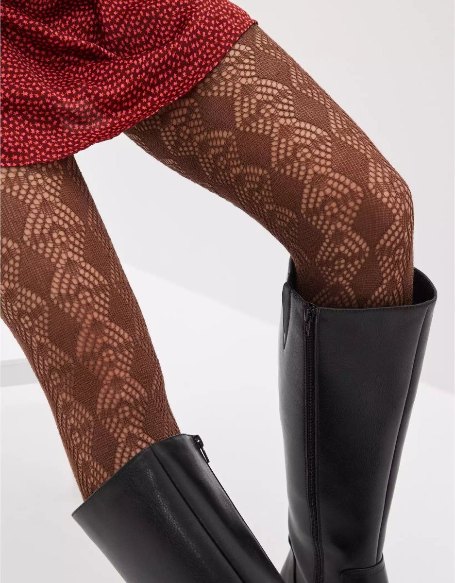 Chaussettes American Eagle AE Pointelle Tights Marron Femme | IQX-89053927